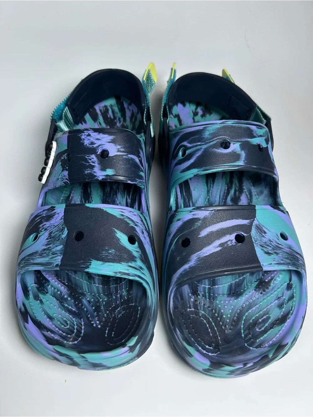Crocs Classic All Terrain Marbled Sandals Blue Purple Men 15